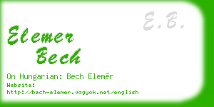 elemer bech business card