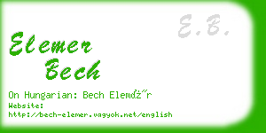 elemer bech business card